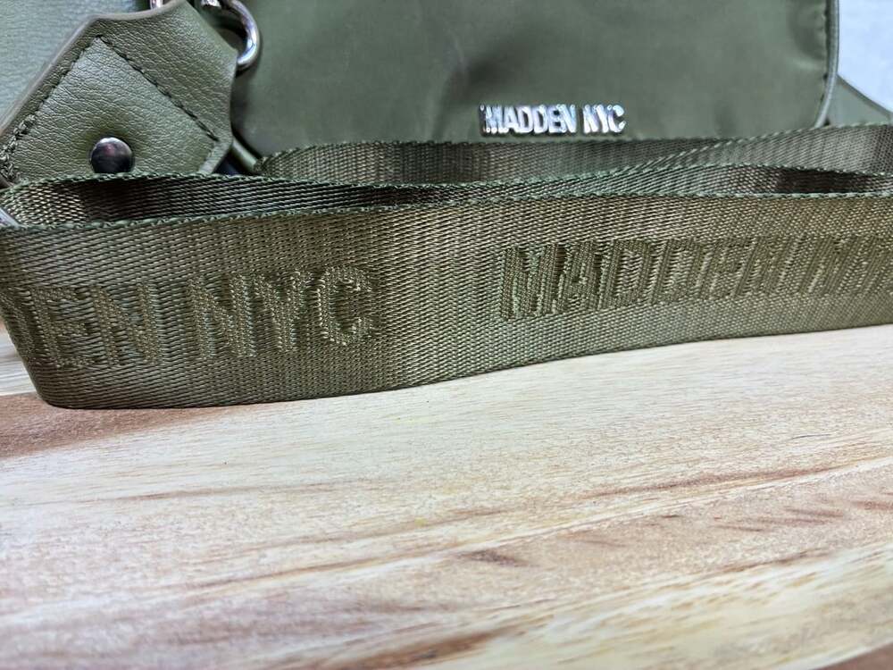 Madden NYC Olive Green Nylon Crossbody Bag With Detachable Coin Pouch - Picture 4 of 8